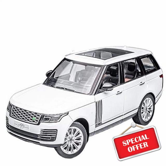 PSJIGVSQ Scale Model Cars 1/18 Land Rover Range Rover SUV die-Casting Metal Off-Road Vehicle car Model Simulation Sound and Light car Toy Car Model (Size : White)