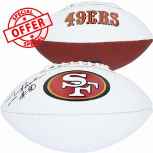 Jerry Rice San Francisco 49ers Autographed Franklin White Panel Football - Autographed Footballs