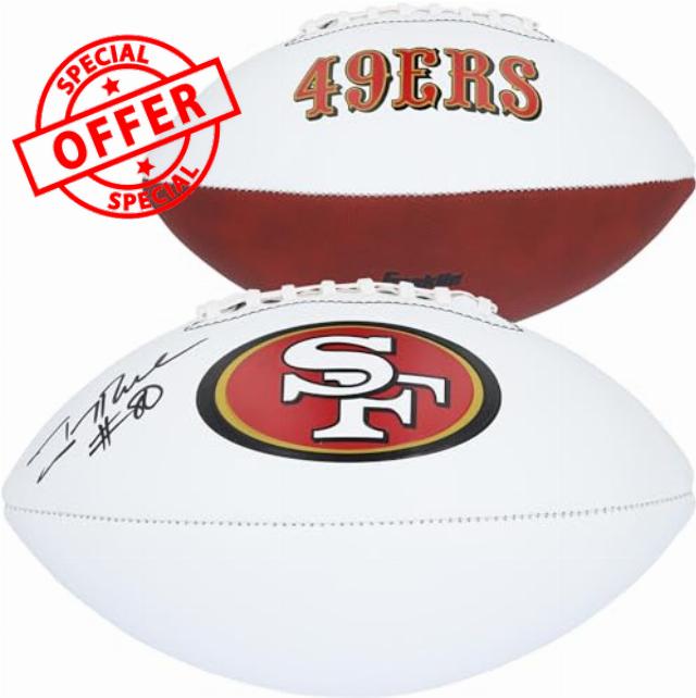 Jerry Rice San Francisco 49ers Autographed Franklin White Panel Football - Autographed Footballs