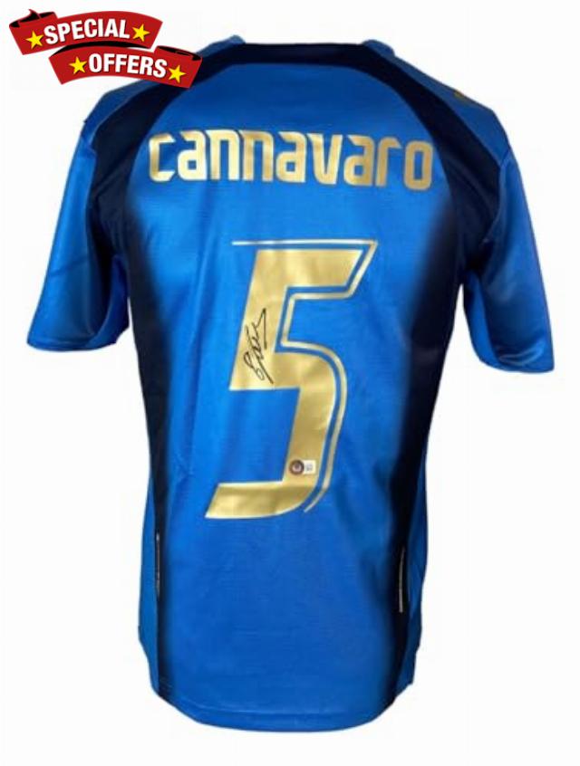 Fabio Cannavaro Signed Italy Soccer Jersey BAS