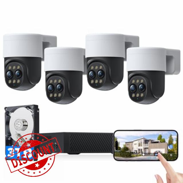 【4K/8MP HD&10X ZOOM】 CAMCAMP PoE Security Camera System