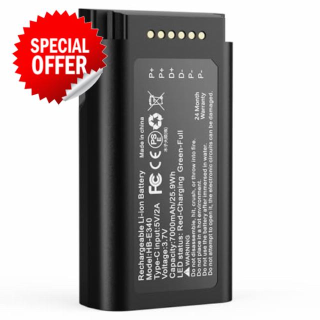 Adicop Rechargeable Battery compatible with eufy e340 7000mAh Battery Replacement Easy Install&Remove Rechargeable Battery compatible with Video Doorbell E340 (1 Pack)
