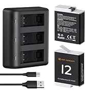 K&F Concept LP-E6NH Battery and Dual LCD Charger Set, 2 Pack 2250mAh Replacement Batteries for Ca...