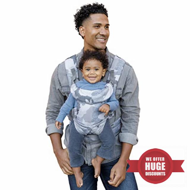 Infantino - Flip Advanced 4-in-1 Carrier - Ergonomic - Convertible - Face-in and Face-Out - Front and Back - Carry for Newborns and Older Babies - Adjustable - 8-32 lbs - Blue Camo