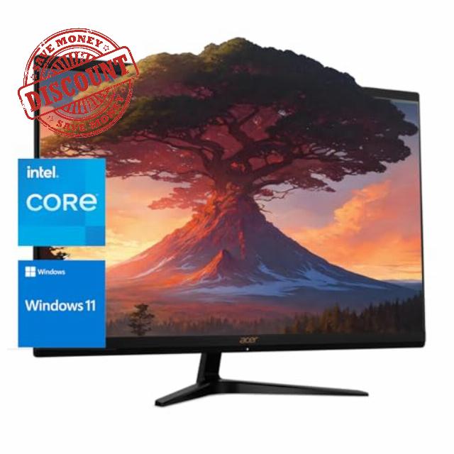 acer Aspire C27 All in One Desktop | 27-inch FHD IPS Display | 12th Gen Intel 4-Core Processor | 32GB RAM | 1TB SSD | Wi-Fi 6 | Webcam | HDMI | Wireless Mouse & Keyboard | Windows 11