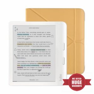 Kobo Libra Colour White eReader with Case Bundle (Butter Yellow SleepCover