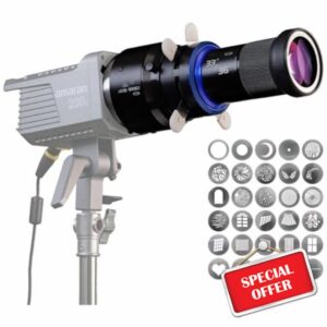 Bowens Mount Snoot Spotlight GOBO Projector- Compatible with Aputure Amaran 60D/XS/100X/D 200D/X