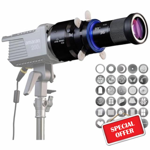 Bowens Mount Snoot Spotlight GOBO Projector- Compatible with Aputure Amaran 60D/XS/100X/D 200D/X
