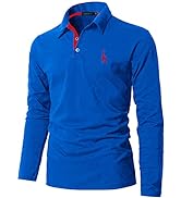 GNRSPTY Mens Polo Long Sleeve Shirt Cotton Golf Giraffe Tops