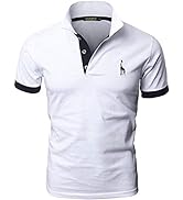 GNRSPTY Mens Short Sleeve Polo Shirts Classic Giraffe Embroidery T-Shirt