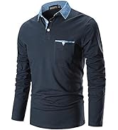 GNRSPTY Mens Polo Long Sleeve Shirt Cotton Golf Giraffe Tops