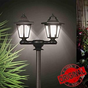 Outdoor Post Lights Waterproofs Decorative Floor Lamp Vintage for Patio Garden Backyard Front/Back Door Two Post Headlights Solar Floor Lamps 58 inches #2024