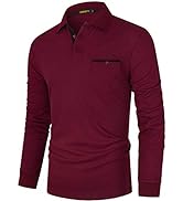 GNRSPTY Men's Long Sleeve Polos Cotton with Pocket Denim Splice T-Shirt Poloshirts