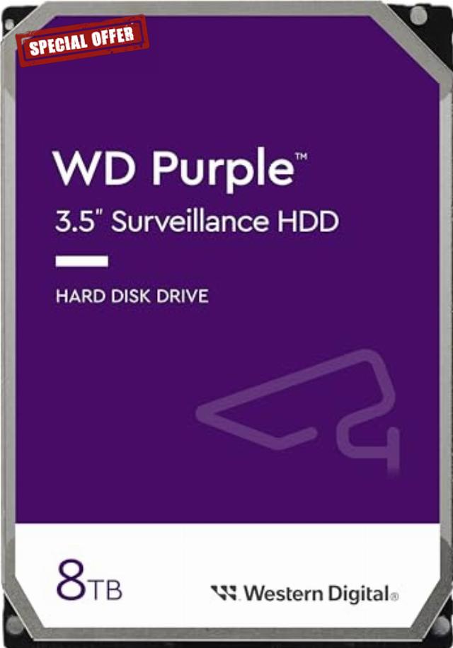Western Digital WD Purple 8TB Surveillance 3.5" Internal Hard Drive - Allframe Technology