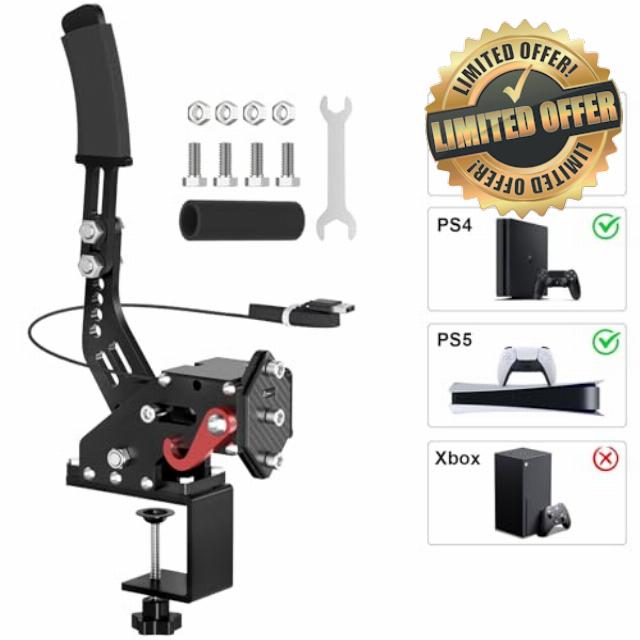 aikeec USB Handbrake for PS4 PS5: for Thrust Master T300 Steering Wheel- pc handbrake 64 bit for G27 G29 G920 Thrust Master T300 T500- Racing Sim Handbrake with Hall Sensor
