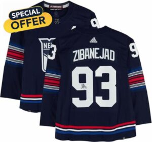 Mika Zibanejad New York Rangers Autographed 2023-24 Navy Alternate Adidas Authentic Jersey - Autographed NHL Jerseys