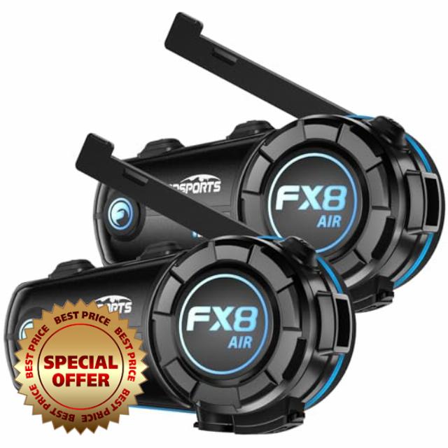 FODSPORTS Motorcycle Bluetooth Headset with Music Sharing