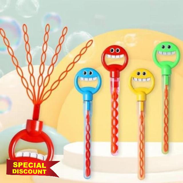 New Cute 32 Folding Face Bubbles Multiple Times Bubble Blowing Children's Outdoor Girl Toy 10ml Bubble Machine Stick Toy Face Bubbles Maker Garden Toys Party Bag Fillers for Kids