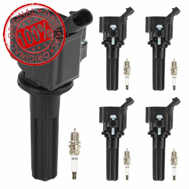 Ignition Coils Pack & Iridium Spark Plugs UF497 for Buick Chevy GMC Rainier Colorado Trailblazer Envoy Canyon 2.9L 3.7L 4.2L 2006 2007 2008 2009 2010 2011 2012 UF-497 C1558-5 Set