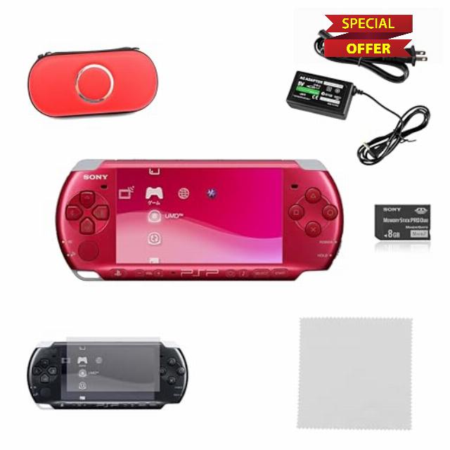 Sony PSP 3000 Red Premium Bundle (Renewed)