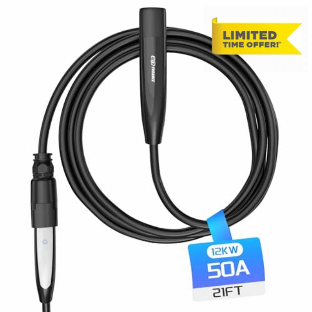 Extension Cord for Tesla 21ft Extension Cable Max Support 12KW 50Amp 240V with NACS Plug Extension Cord for Your Level 1&2 EV Charger Tesla Wall Connector