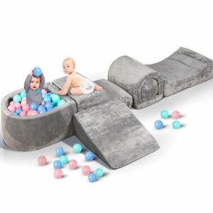 6 Piece Kids Foam Climbing Blocks - Baby Soft Play Set with Nonslip Bottom