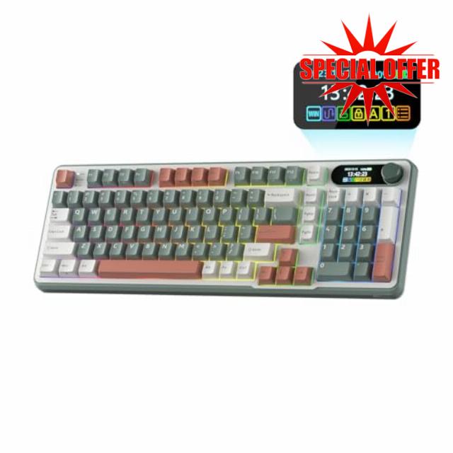 RK ROYAL KLUDGE S98 Mechanical Keyboard w/Smart Display & Knob