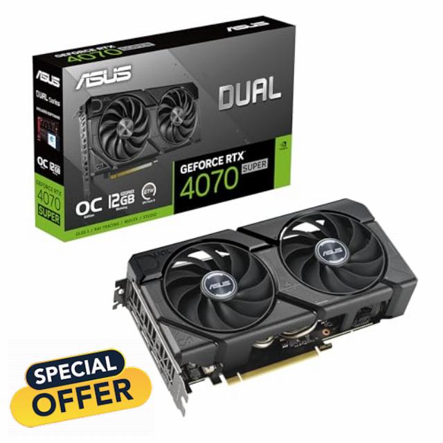 ASUS Dual GeForce RTX™ 4070 Super EVO OC Edition 12GB GDDR6X (PCIe 4.0