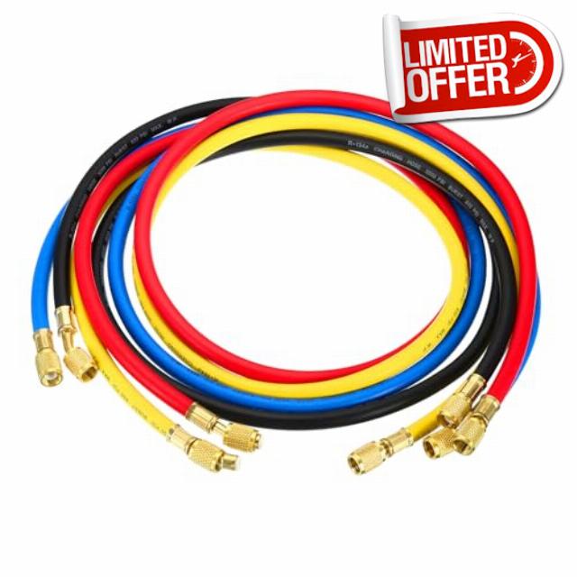 PATIKIL AC Refrigerant Recharge Hose with Ball Valves