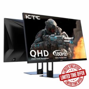 KTC 27” Gaming Monitor 180Hz 144hz Monitor with QHD(2560× 1440p Monitor|Up to 1MS | Fast IPS Monitor |122% sRGB |2X DP & 2X HDMI |3-Year Zero-Bright-dot Extreme Low Motion Blur Sync