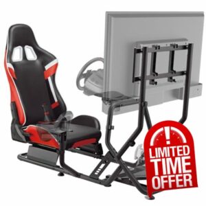 ARES WING Racing Simulator Cockpit with Monitor Mount and Seat