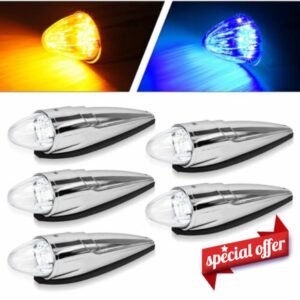 5PCS 21 LED Dual Color Chrome Cab Marker Light