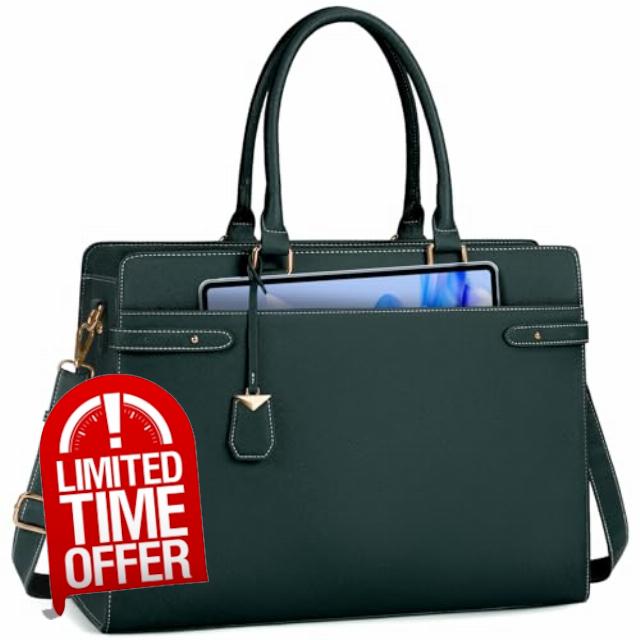 NEWHEY Laptop Bags for Women 15.6 Inch Tote Bag Handbags Women Large Work Bags PU Leather Shoulder Bag Ladies Briefcase for Office Business Shopping School