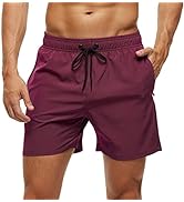 Arcweg Men's Swim Trunks Mens Board Shorts with Zipper Pockets Surfing Stretchy Beach Shorts Brea...