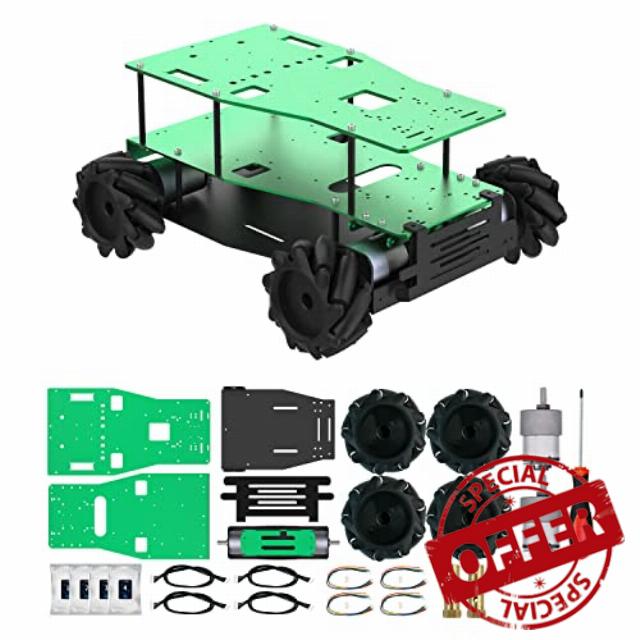 Yahboom 4WD Robot Chassis Kit with 80mm Large Mecanum Wheels