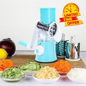 Rotary Cheese Grater - 3 in 1 Multifunctional Vegetable Chopper Vegetable Cutter & Slicers