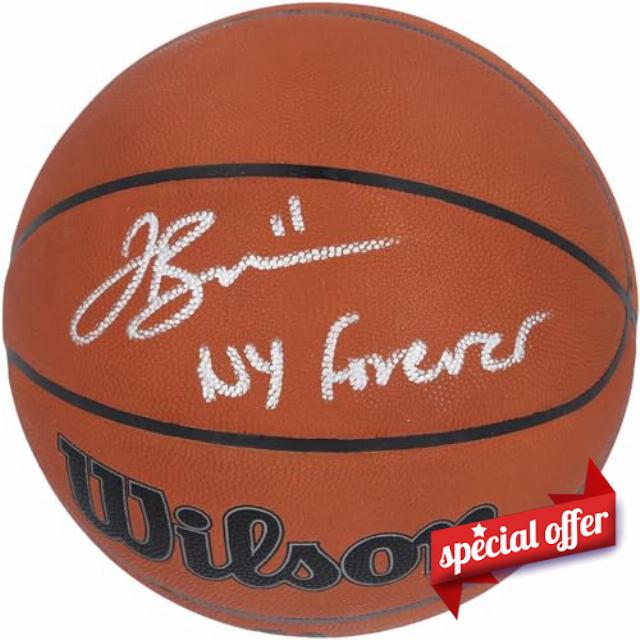 Jalen Brunson New York Knicks Autographed Wilson Official Game Basketball with "NY Forever" Inscription - Autographed Basketballs