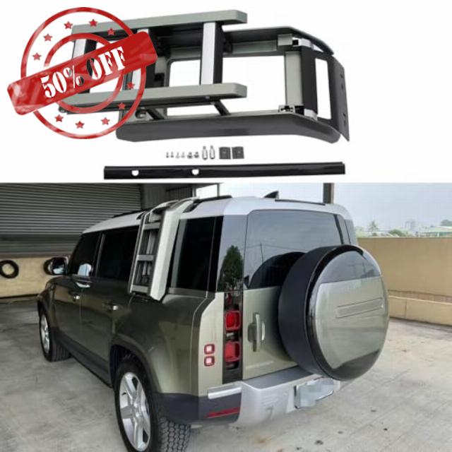 FTAPACCE Foldable Liftable Ladder Roof Rack Access Fits for Land Rover Defender 110 L851 2020-2024 (Pangea Green)