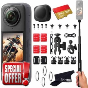 Insta360 X4 Motorcycle Bundle- 8K Waterproof 360 Action Camera with 1/2" 48MP Sensors