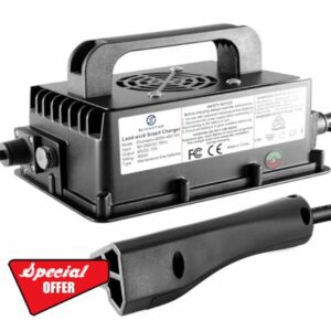 Eliumsync 800W Lead Acid Battery Charger 48 Volt 15 AMP 3-Pin Triangular Plug EZGO RXV & TXT Golf Carts