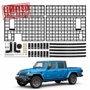 Side Molle Panel Compatible with 2019-2024 Jeep Gladiator JT Rack Side Molle Rack Cargo Nets Trunk Bed Cleat/No Drilling Accessories