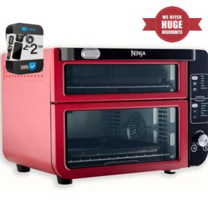 Ninja DCT401QCM 12-in-1 Double Oven with FlexDoor Cinnamon (Renewed) Bundle with 2 YR CPS Enhanced Protection Pack