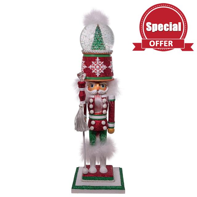 Kurt Adler 20" Hollywood Nutcrackers™ Animated Musical Water Globe Hat Nutcracker