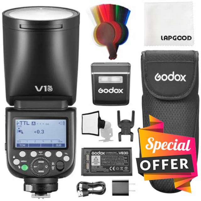 Godox V1 PRO-N V1PRON TTL Li-ion Round Head Camera Flash for Nikon