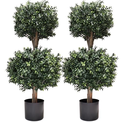 2PACK Faux Topiaries Tree Store Garden Indoor&Outdoor for Porch Home Decor