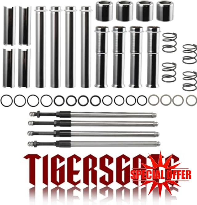 TIGERSGATE Chrome Quicker Pushrods Kit with Covers Designed for 1999-2017 Harley Twin Cam Softail