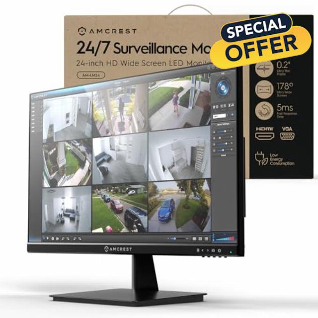 Amcrest 24/7 Surveillance Video Monitor Screen