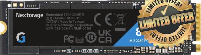 Nextorage 8TB NVMe PCIe Gen.4 M.2 Internal SSD (read speed up to 7300MB/s