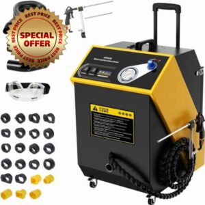 Walnut Blaster Cleaner DUAL Mode HTS678 Walnut Sand De-Carbon Cleaner Engine Carbon Deposition Intake Pipe Valve Cleaner With 23 Car Model Adapters&Adjustable Pressure Gauge&Storage Box 1800W 110/220V