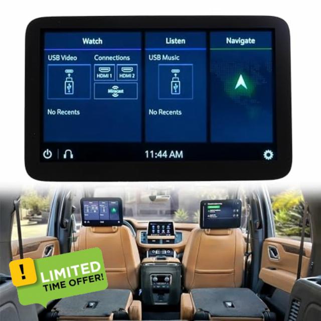 Dasbecan Headrest Display Back Seat TV DVD 12.6' Compatible with 2021-2023 Gmc Yukon